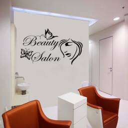 Beauty Salon Wall Decal Woman Face, Lashes Decor T99 - thumbnail 1
