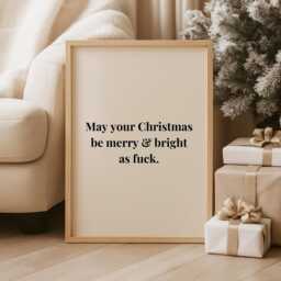Funny Christmas Quote Print, May Your Be Merry Rude Festive Decor, Sarcastic Holiday Poster, Prints - thumbnail 2