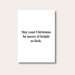 Funny Christmas Quote Print, May Your Be Merry Rude Festive Decor, Sarcastic Holiday Poster, Prints - thumbnail 1