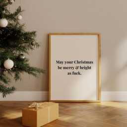 Funny Christmas Quote Print, May Your Be Merry Rude Festive Decor, Sarcastic Holiday Poster, Prints - thumbnail 3