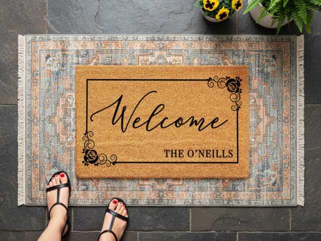 Custom Family Name Welcome Mat - Outdoor Doormat - image 1