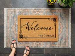 Custom Family Name Welcome Mat - Outdoor Doormat - thumbnail 1