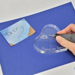 Hand Engraved Glass Heart Ornament Personalised Handwriting Keepsake - thumbnail 4