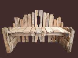 Solid Driftwood Garden Bench, Raw Wood Outdoor Furniture - thumbnail 1