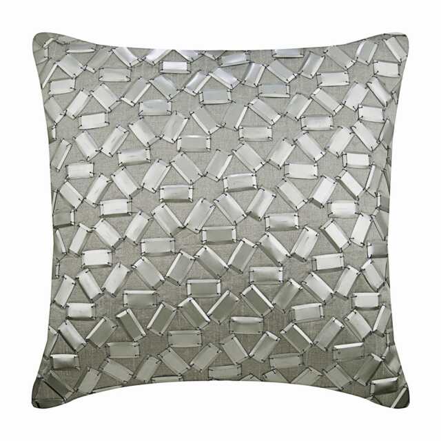 "Art Silk Silver Toss Throw Pillow 16""x16" - image 1