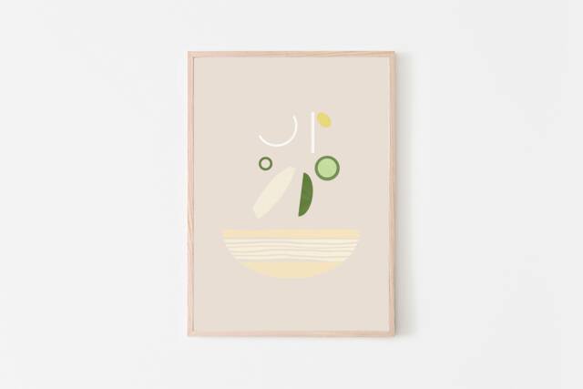 Pho Ga Art, Vietnamese Chicken Soup Asian Modern Giclee Print, Fine Art Paper Home & Kitchen Decor For The Food Lover - image 1