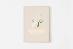 Pho Ga Art, Vietnamese Chicken Soup Asian Modern Giclee Print, Fine Art Paper Home & Kitchen Decor For The Food Lover - thumbnail 1