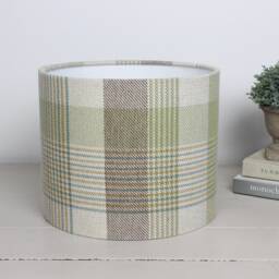 Katrine Pistachio Tartan Drum Lampshade