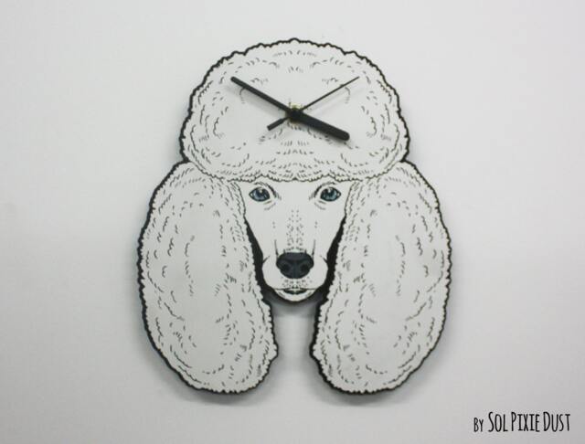 Poodle Dog Face Wall Clock - image 1