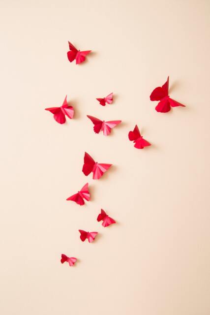 3D Butterfly Wall Art Red Paper Butterflies - image 1
