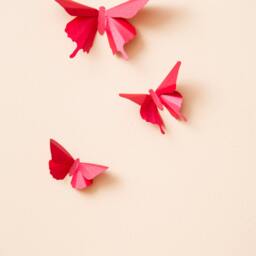 3D Butterfly Wall Art Red Paper Butterflies - thumbnail 2