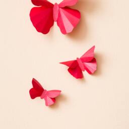 3D Butterfly Wall Art Red Paper Butterflies - thumbnail 3