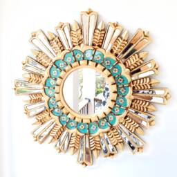 "Peruvian Mirrors ""Golden Mountain Turquoise" - thumbnail 2