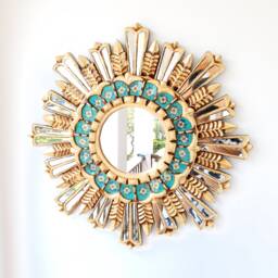 "Peruvian Mirrors ""Golden Mountain Turquoise"