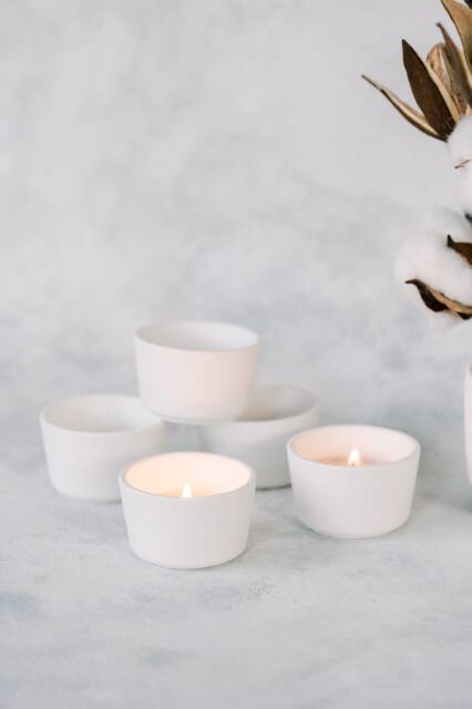 Modern Cup Concrete Tea Light Candle Holder - image 1