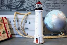 Lyngvig White Handmade Ceramic Lighthouse Candle Holder, Denmark Unique Home Decorating Marine Souvenir, Christmas Gifts. Handmade in Suvena - thumbnail 1