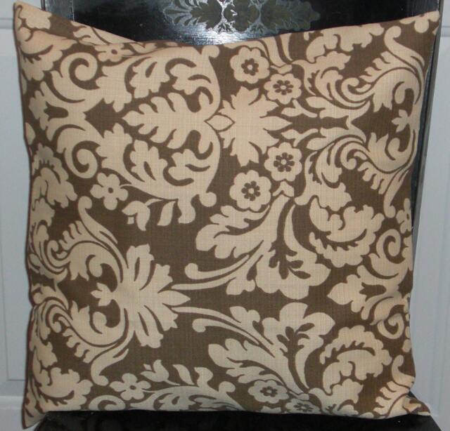 18 X Mocha Damask Pillow Cover - image 1
