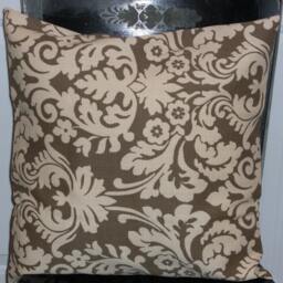 18 X Mocha Damask Pillow Cover - thumbnail 2