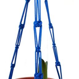 Blue Macrame Plant Holder 20 Inches 3mm Hanging Planter Macrame Plant Hanger Outdoor Or Indoor Decor Wall Hanging Window Cord Gift Idea - thumbnail 3