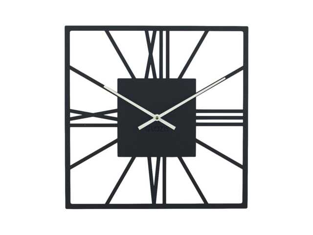 Wall Clock New York Black - Metal Roman Numerals Minimalist Square Design - image 1