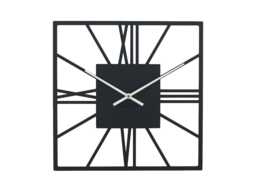 Wall Clock New York Black - Metal Roman Numerals Minimalist Square Design