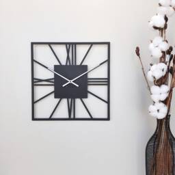 Wall Clock New York Black - Metal Roman Numerals Minimalist Square Design - thumbnail 3