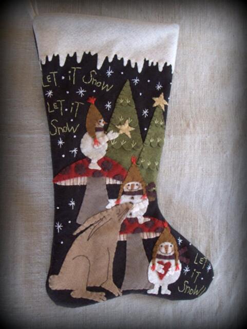 Made To Order Finished Piece Let It Snow Christmas Stocking By Cheswickcompany - image 1