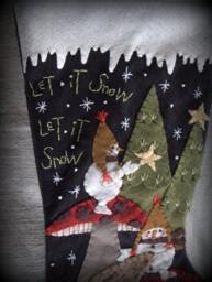 Made To Order Finished Piece Let It Snow Christmas Stocking By Cheswickcompany - thumbnail 2
