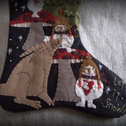 Made To Order Finished Piece Let It Snow Christmas Stocking By Cheswickcompany - thumbnail 3