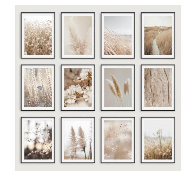 Beige Prints, Choice Of 12 Wall Art, Beach Floral Print, Botanical Art Prints Bedroom Bathroom Poster Pictures - image 1