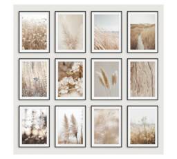 Beige Prints, Choice Of 12 Wall Art, Beach Floral Print, Botanical Art Prints Bedroom Bathroom Poster Pictures - thumbnail 1