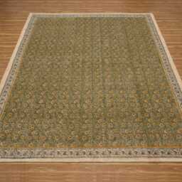 Handmade Yellow/Green Floral Rug Block Printed Cotton Area Bedroom Rug Large Hallway Stair Runner 9x12 4x20 12x12 Feet - thumbnail 3