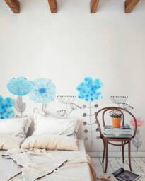 Wall Decal Flower, Home D??cor, Bedroom Floral Decal, Nursery Wooly Meadow Collection - Design Nr.5