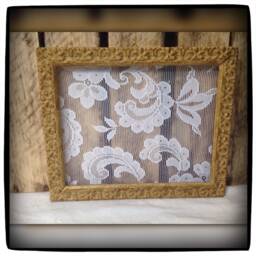 Golden Picture Frame With Sweet Lace