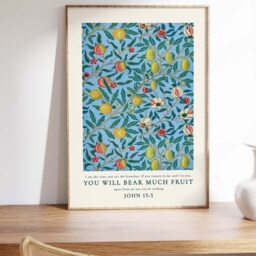 John 155 I Am The Vine Floral Poster, Printed & Shipped, Modern Scripture Decor, Bible Verse Prints, Christian Home Decor - thumbnail 2