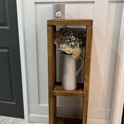 Rustic Wooden Tall Shelving Unit Home Decor Display - thumbnail 2