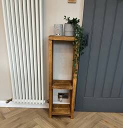 Rustic Wooden Tall Shelving Unit Home Decor Display - thumbnail 1