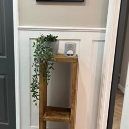 Rustic Wooden Tall Shelving Unit Home Decor Display - thumbnail 3