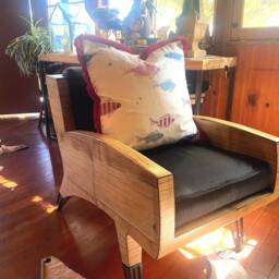 Decorative Red & Blue Fish Pillow - Beach Decor Lake Cabin - thumbnail 2