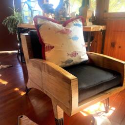 Decorative Red & Blue Fish Pillow - Beach Decor Lake Cabin - thumbnail 4