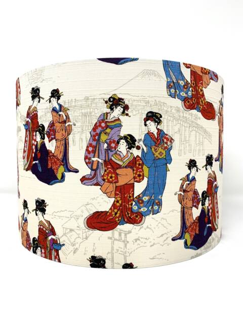 Geisha Lampshade Japanese Oriental Ladies Light Shade - image 1