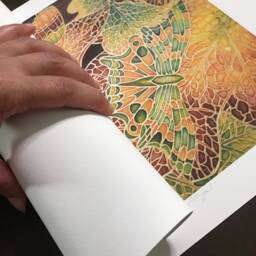 Butterfly Art Print in Warm Caramel & Moss Green - Camouflage Butterflies On Leaves Unmounted Living Dining Bed Room - thumbnail 3