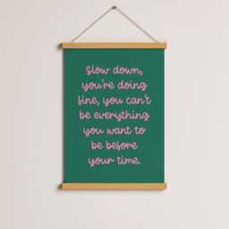 Slow Down Retro Pink & Green Print - A3 A4 A5 Office Prints, Dopamine Print, Motivational Retro, Girly Colorful - thumbnail 2