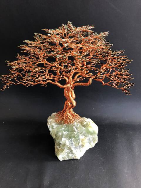 Triple Tree Of Life Trunk On Green Calcite - image 1