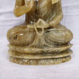Chrysoberyl Cats Eye Gautam Buddha Statue, Meditating Gemstone Figurine, Spiritual Decor For Altar - thumbnail 3