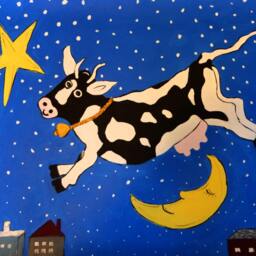 Floorcloth Rug Painted Mat Cow Blue Sky Kitchen - thumbnail 3