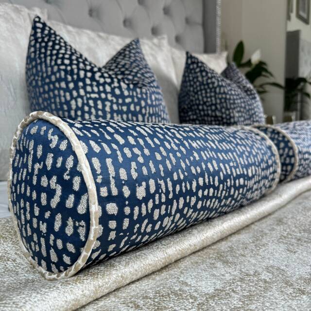 "Navy Cushion, 16"" X 6" - image 1