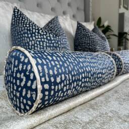 "Navy Cushion, 16"" X 6" - thumbnail 1