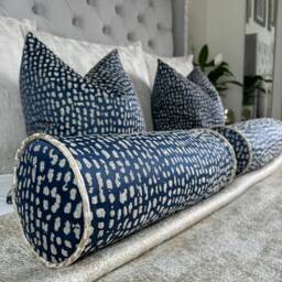 "Navy Cushion, 16"" X 6" - thumbnail 4