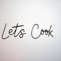 Lets Cook Kitchen Sign Wire Words Wall Art Decor, Kitchen Gift Chef Gifts Idea For Women & Him Metal - thumbnail 3